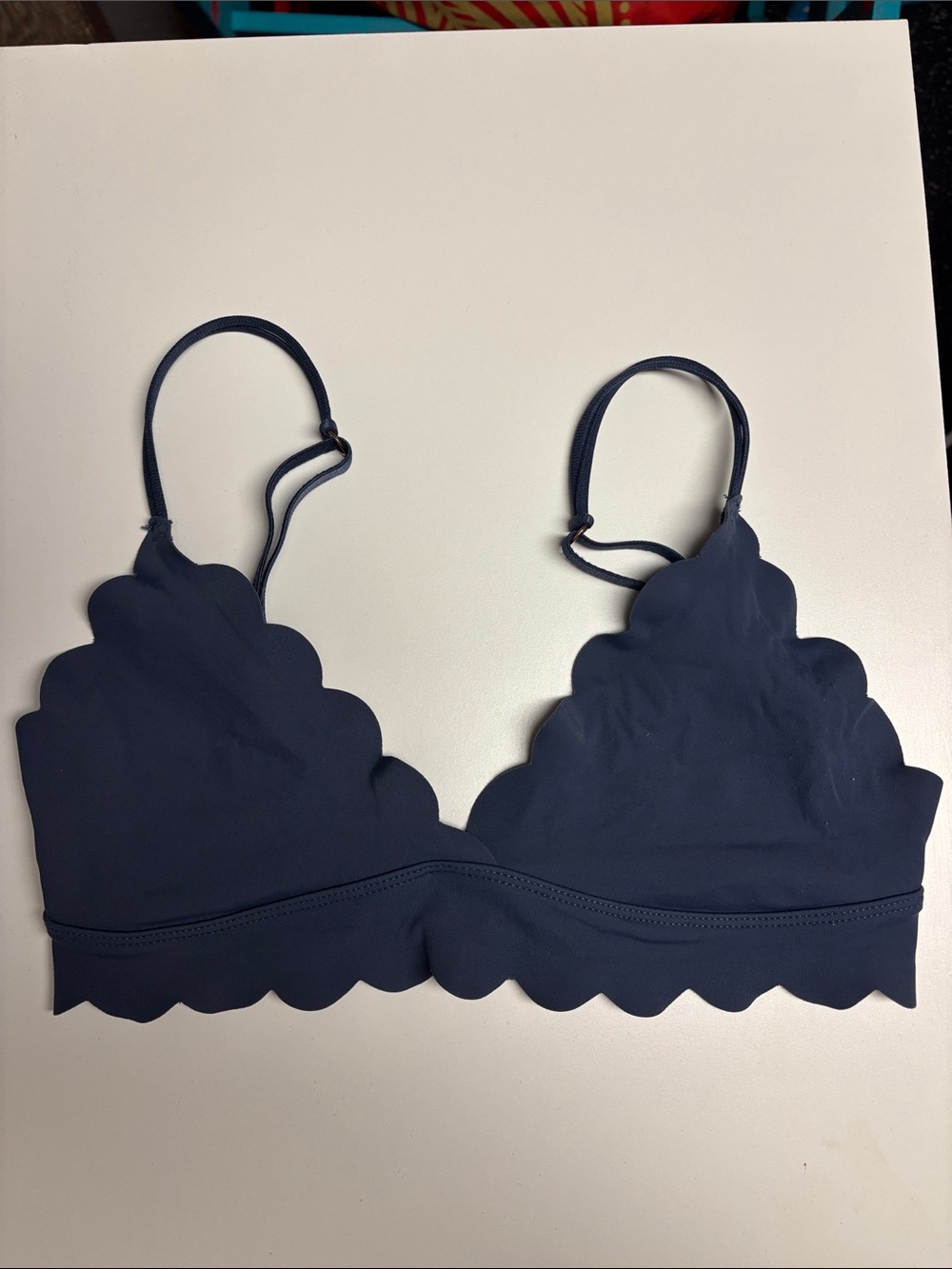 Navy Scallop Bikini Top - Swim